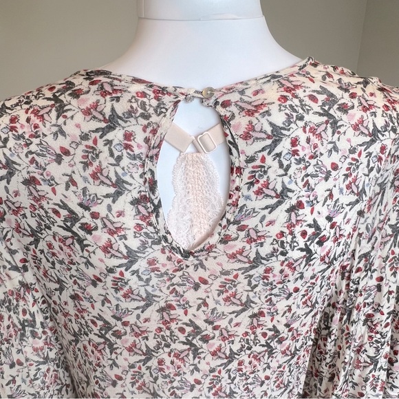 Lucky Brand Cream and Pink Floral Tunic Top - Picture 7 of 8